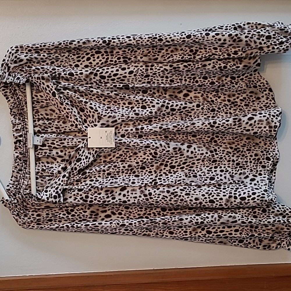 A New Day Animal Print Blouse Size Medium
